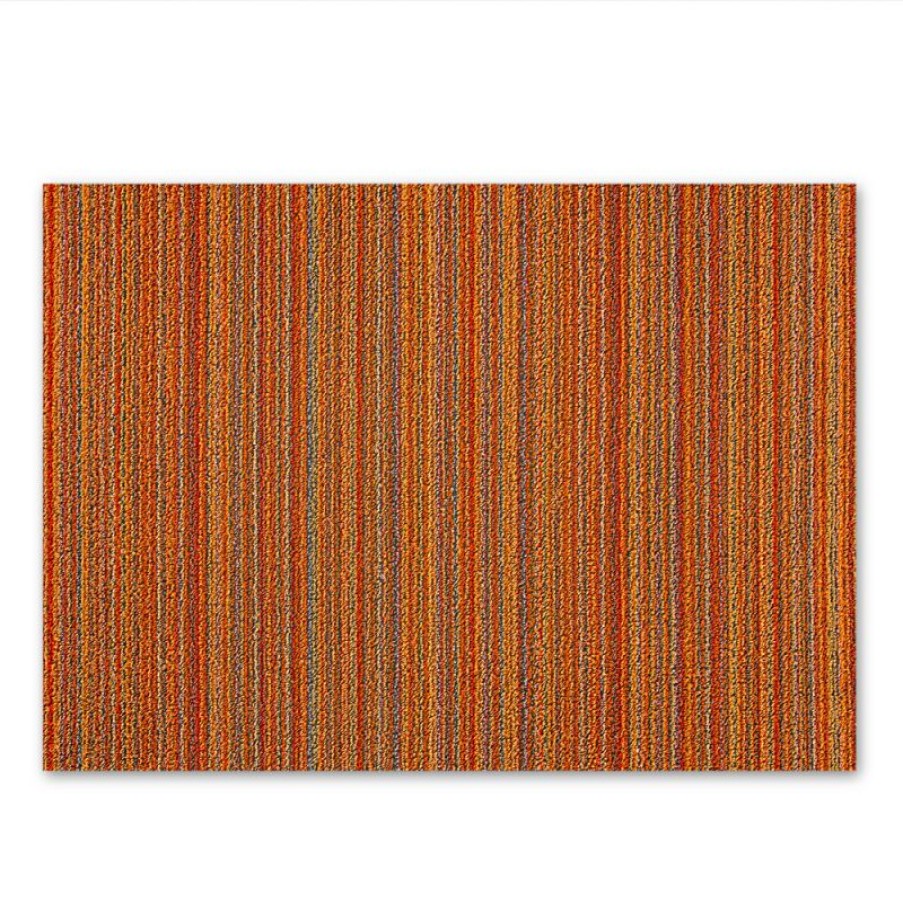 Furnishings * | Chilewich Skinny Stripe Indoor/Outdoor Doormat Orange Nice Style