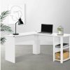 Furnishings * | Home Office Design Desk Corner L-Shape Shelf White Excellent Quality