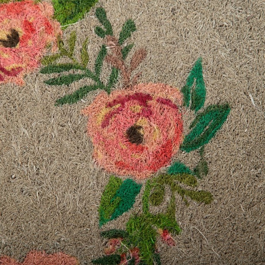 Furnishings * | Doormat Designs Rose Wreath Doormat Less Expensive