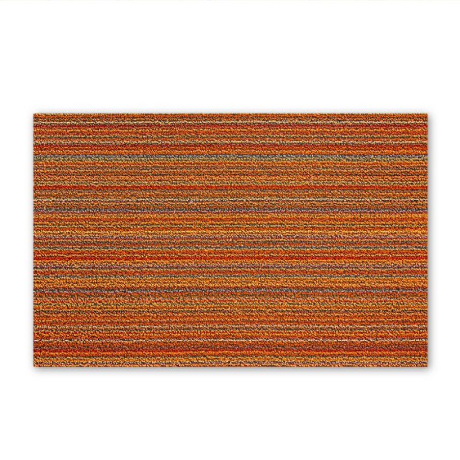 Furnishings * | Chilewich Skinny Stripe Indoor/Outdoor Mat Orange Promotion