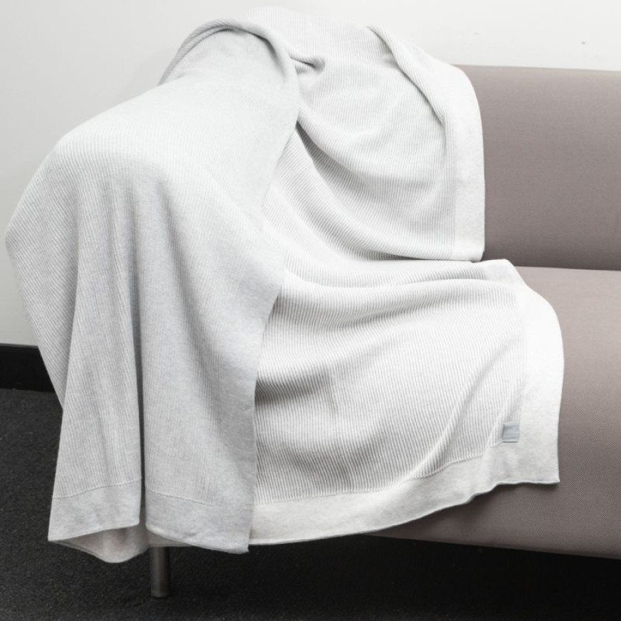 Furnishings * | Bemboka Pure Soft Cotton Throw Reversible Rib Dove/Oyster Nice Style