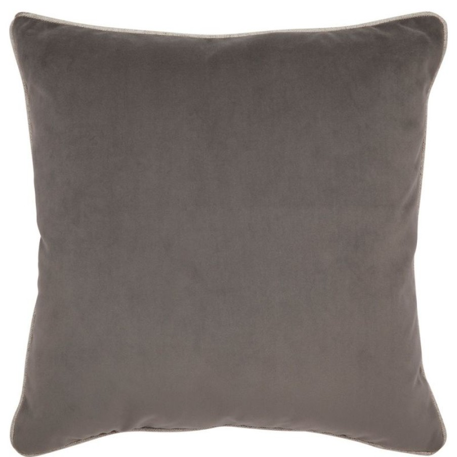 Furnishings * | Cafe Lighting Sass Square Feather Cushion Grey Velvet Cheaper