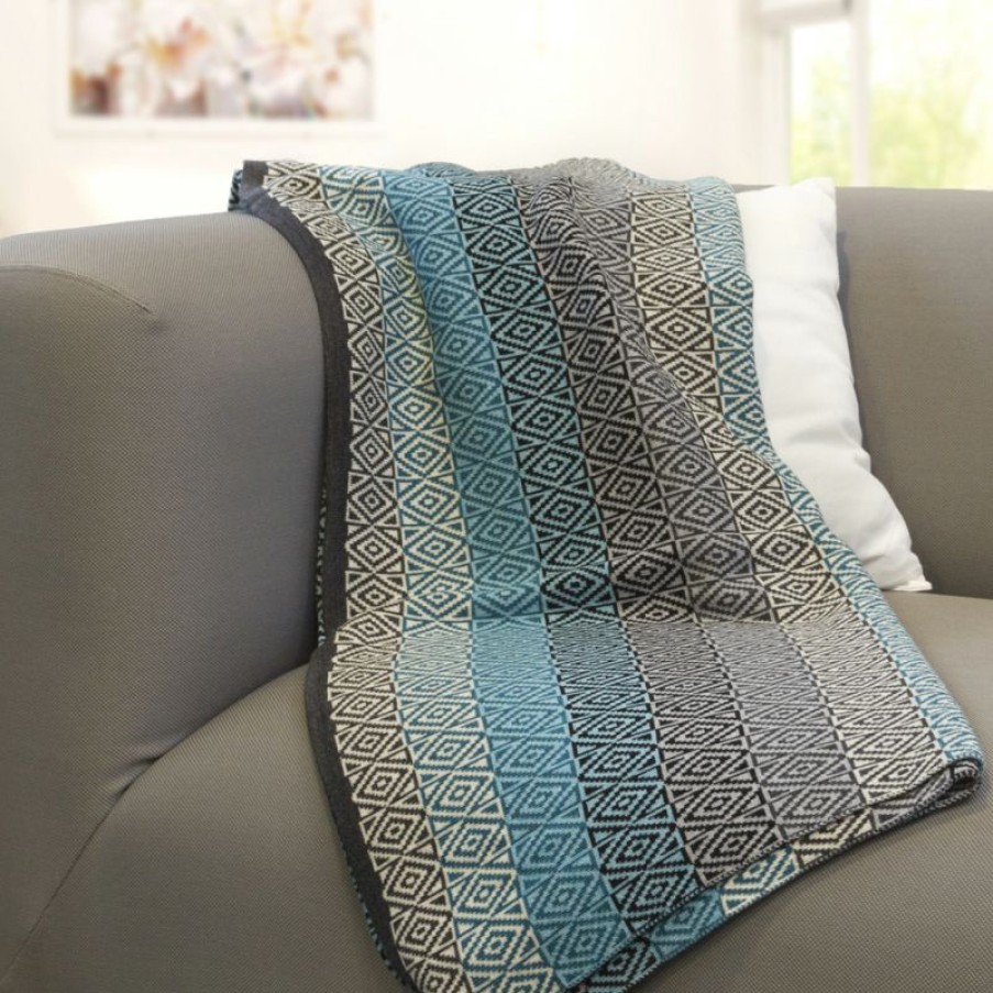 Furnishings * | Otto & Spike Mizzle Square Throw Blue Promotion