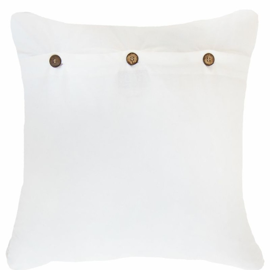 Furnishings * | Bandhini Paramaze White Cushion 55X55Cm Simple Drawing