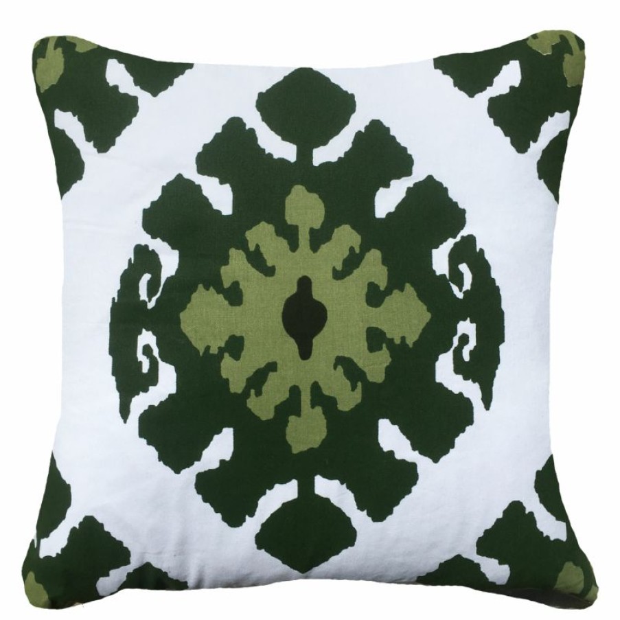 Furnishings * | Bandhini Inner Ikat Emerald Cushion 55X55Cm Discounts Online