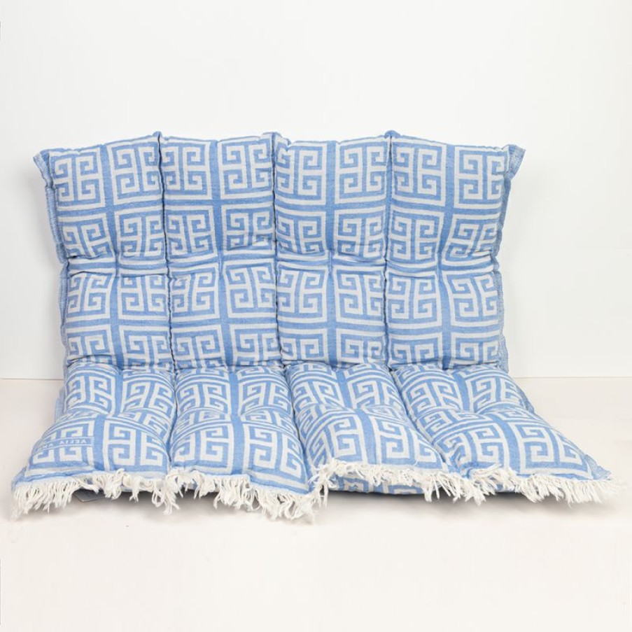 Furnishings * | Aelia Anna Pillow Meandros Parl Blue 85X85Cm Cheaper