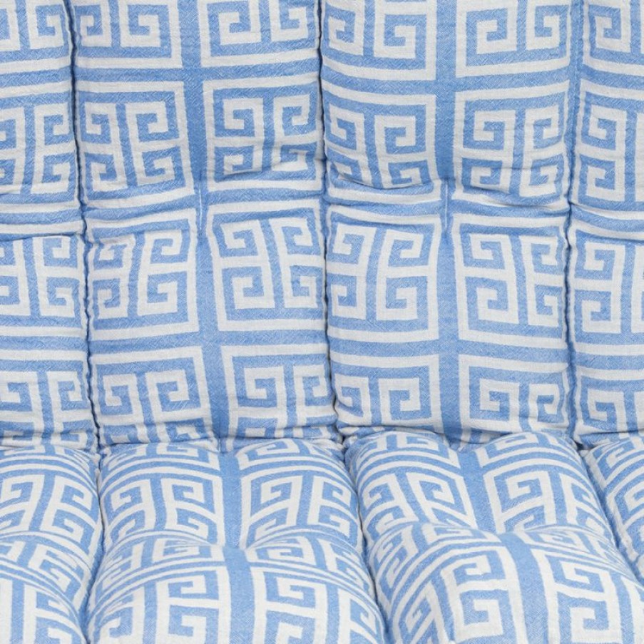 Furnishings * | Aelia Anna Pillow Meandros Parl Blue 85X85Cm Cheaper