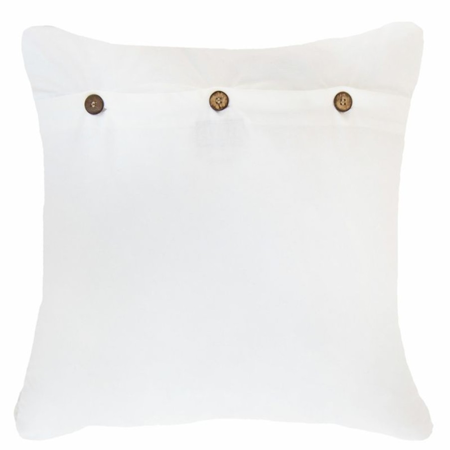 Furnishings * | Bandhini Shoowa Arrow White Cushion 55X55Cm Nice Style