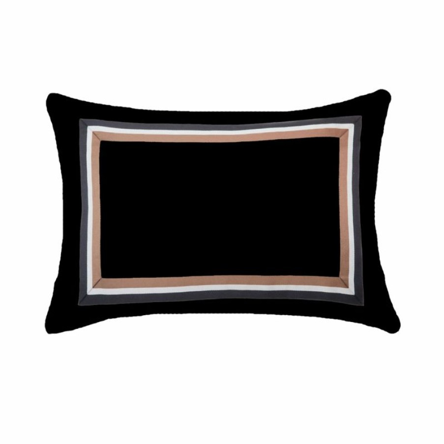 Furnishings * | Bandhini Braid Cayman Lumber Black Cushion 35X55Cm New Arrivals