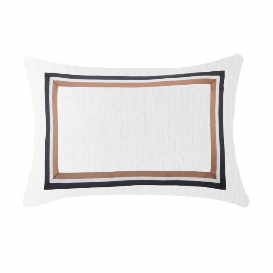 Furnishings * | Bandhini Braid Cayman Lumber White Cushion 35X55Cm On Sale