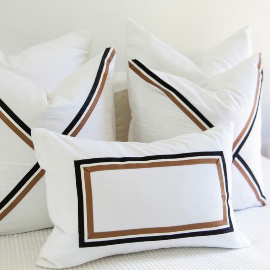 Furnishings * | Bandhini Braid Cayman Lumber White Cushion 35X55Cm On Sale