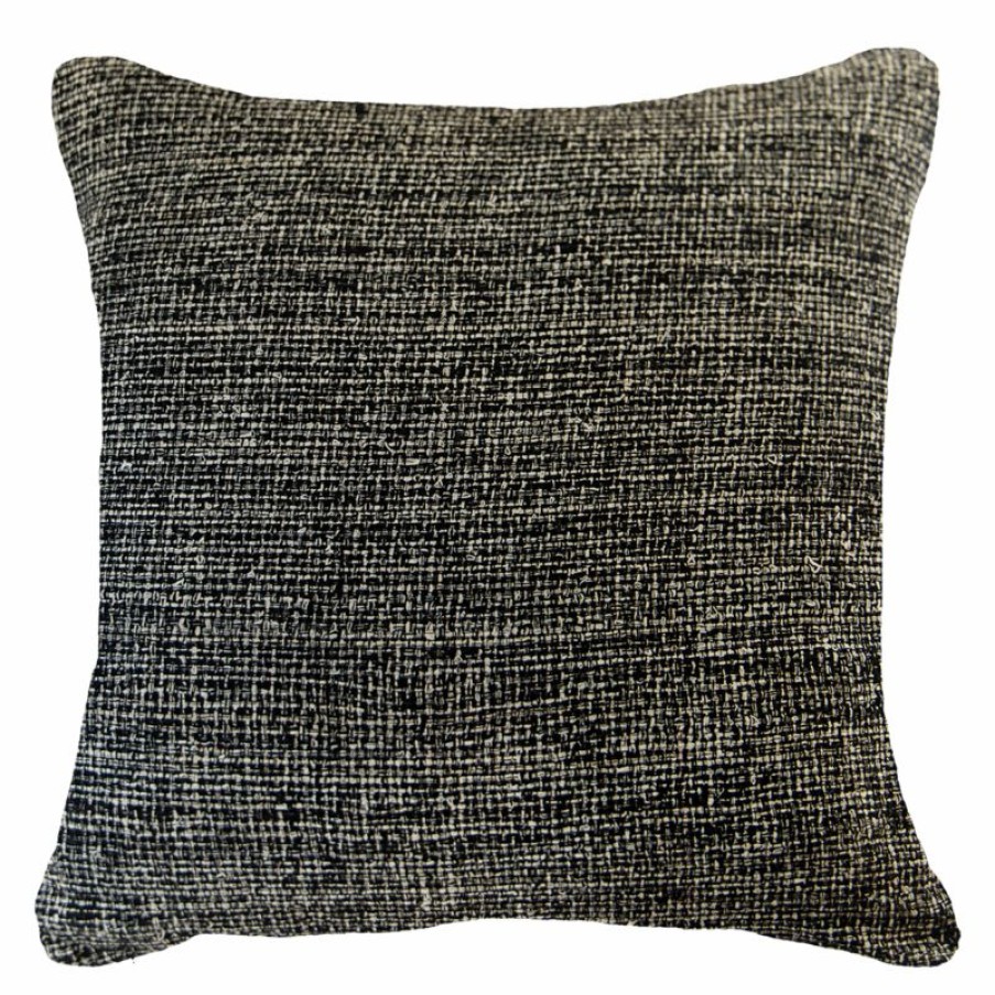 Furnishings * | Bandhini Weave Tweed Chester Black Cushion 55X55Cm Cheaper