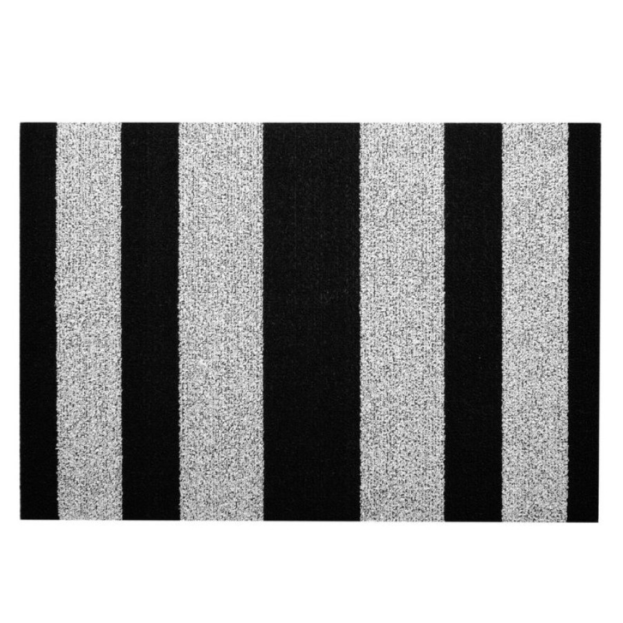 Furnishings * | Chilewich Bold Vertical Stripe Shag Doormat Black & White On Sale