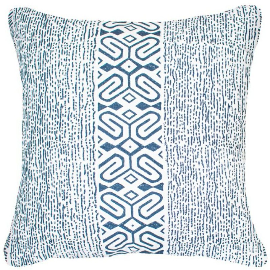 Furnishings * | Bandhini Arrow Inner Paths Navy Cushion 55X55Cm Fire Sale