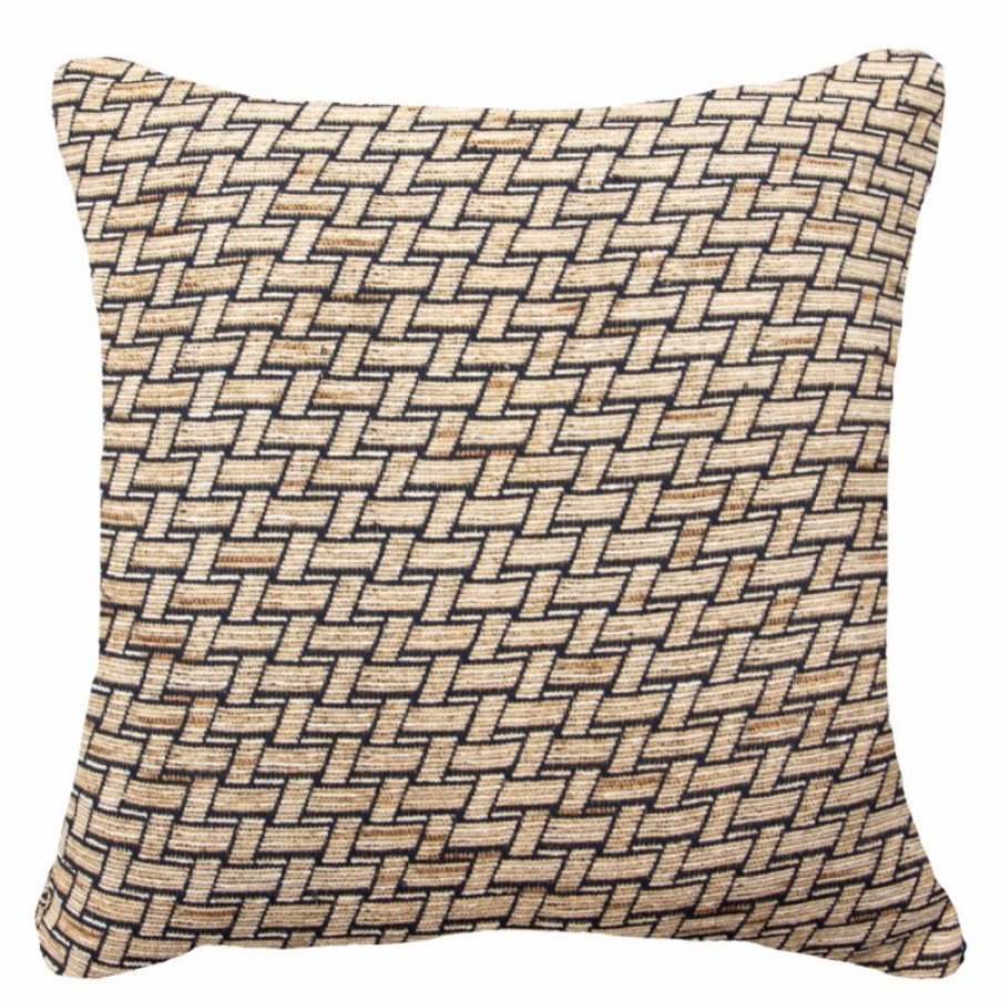 Furnishings * | Bandhini Weave Bamboo Black Cushion 55X55Cm Shop