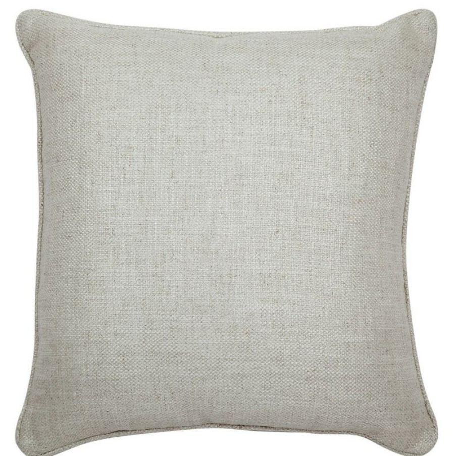 Furnishings * | Cafe Lighting Libby Square Feather Cushion Natural Linen New Collections