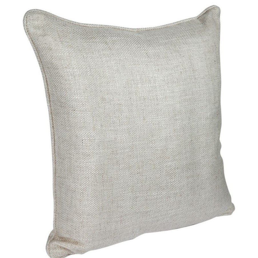 Furnishings * | Cafe Lighting Libby Square Feather Cushion Natural Linen New Collections