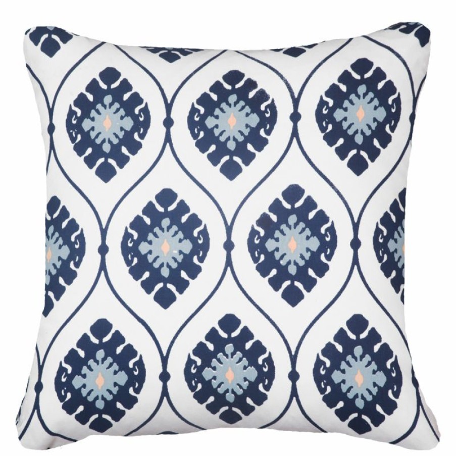 Furnishings * | Bandhini Inner Ikat Repeat Navy Cushion 55X55Cm Shop