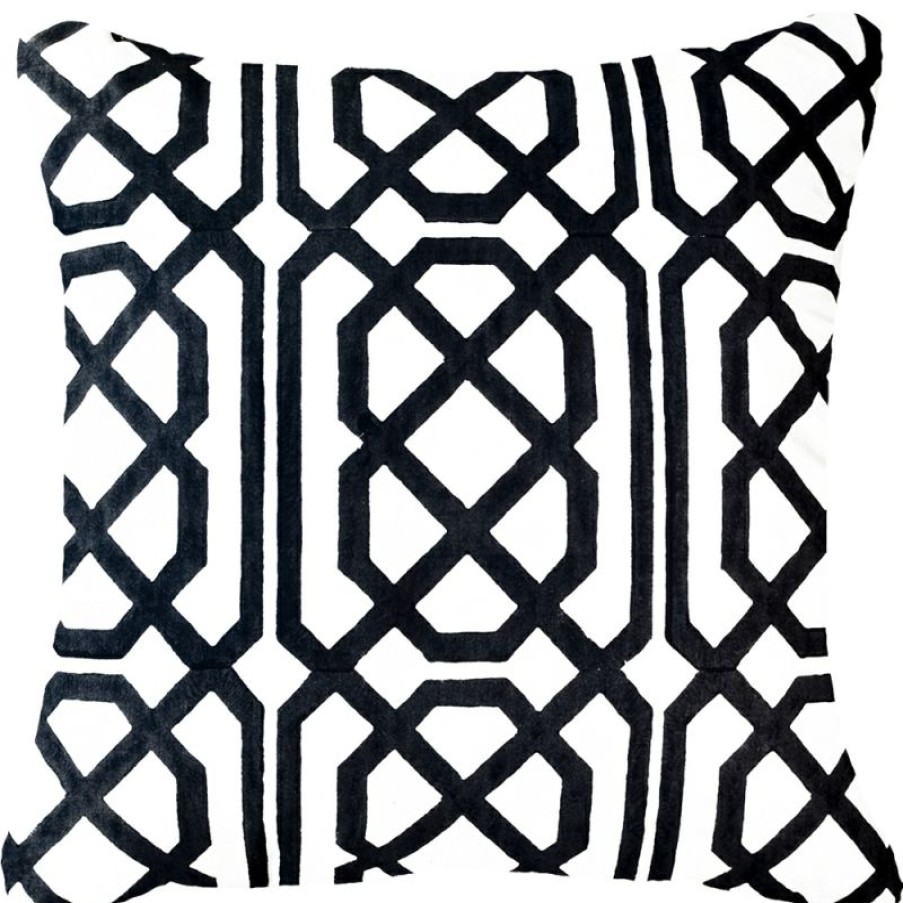 Furnishings * | Bandhini Jagger Black & White Cushion 55X55Cm Nice Style