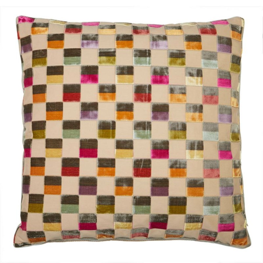 Furnishings * | Dransfield & Ross Clarendon Multi-Check Cushion 58X58Cm Fire Sale