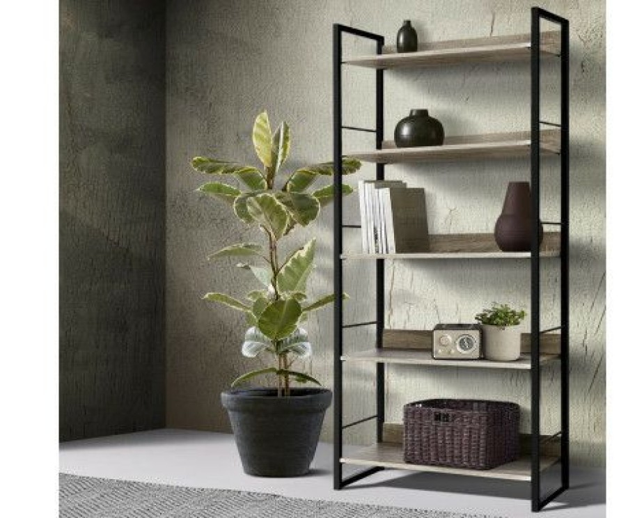 Furnishings * | Home Office Design Wooden Display Shelves Black Nice Style