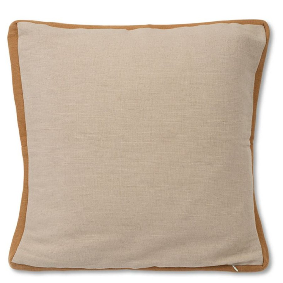 Furnishings * | Lexington Cotton Jute Sham Cushion Beige & Brown 50X50Cm Discounts Online