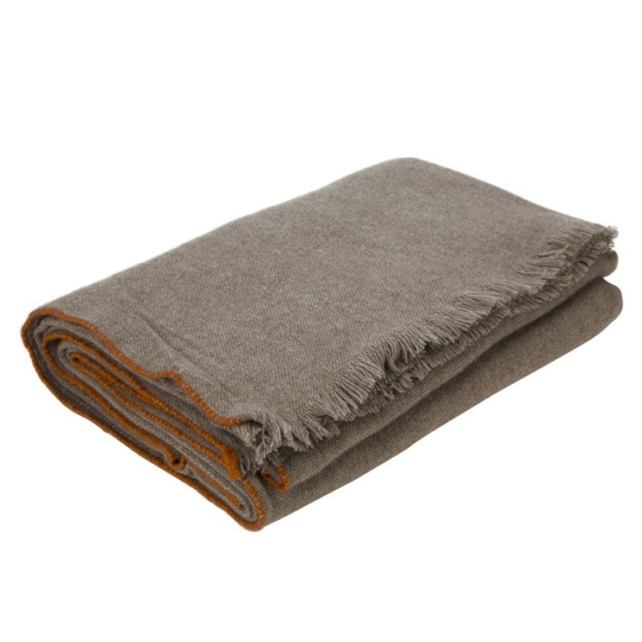 Furnishings * | Teixidors Jazz Plaid Cashmere Throw Rug Pearl Grey Discounts Online