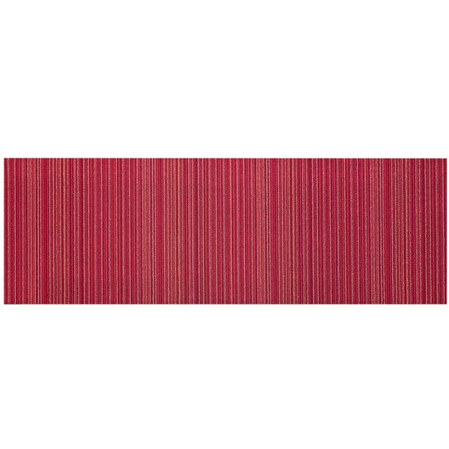 Furnishings * | Chilewich Skinny Stripe Runner Indoor/Outdoor Raspberry New Arrivals