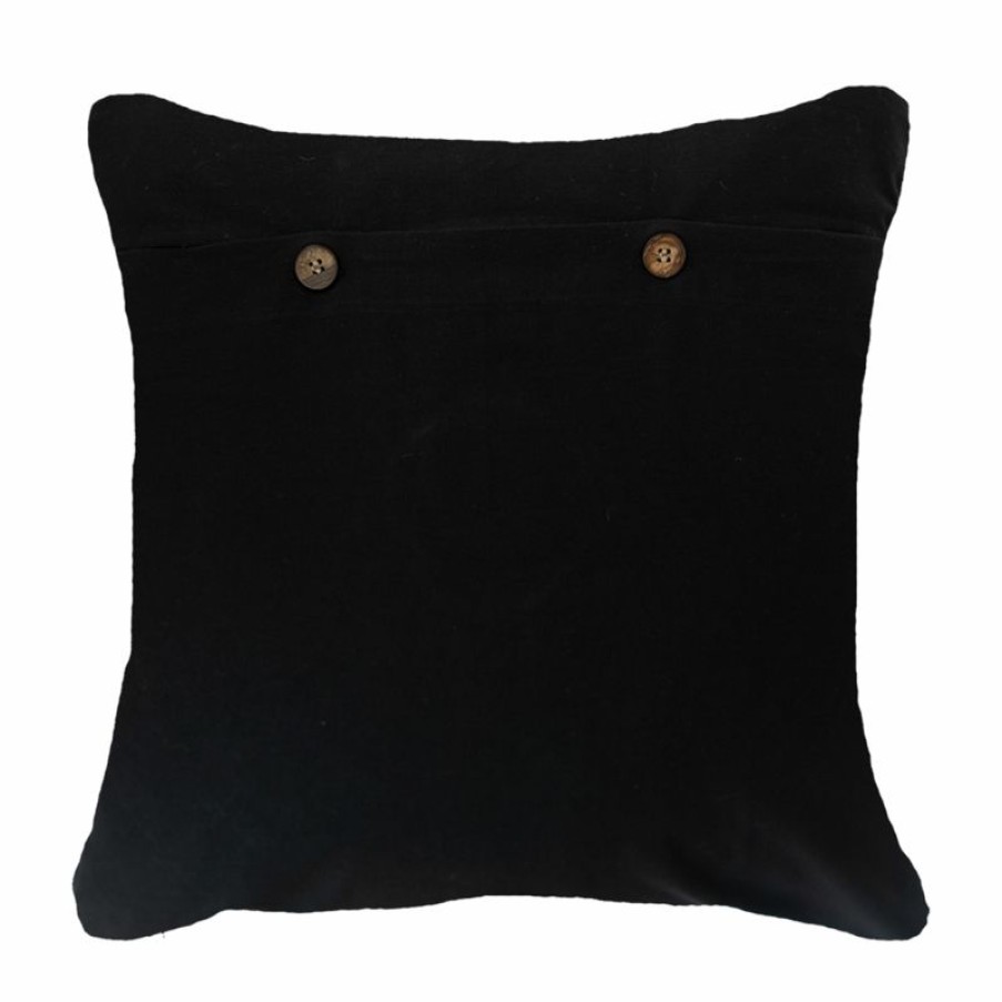 Furnishings * | Bandhini Dot Diamond Black Cushion 50X50Cm Promotion