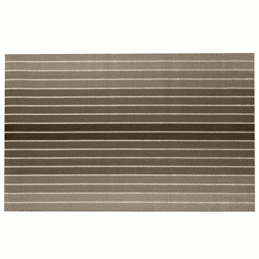 Furnishings * | Chilewich Block Stripe Indoor/Outdoor Mat Taupe 91X152Cm Best Quality