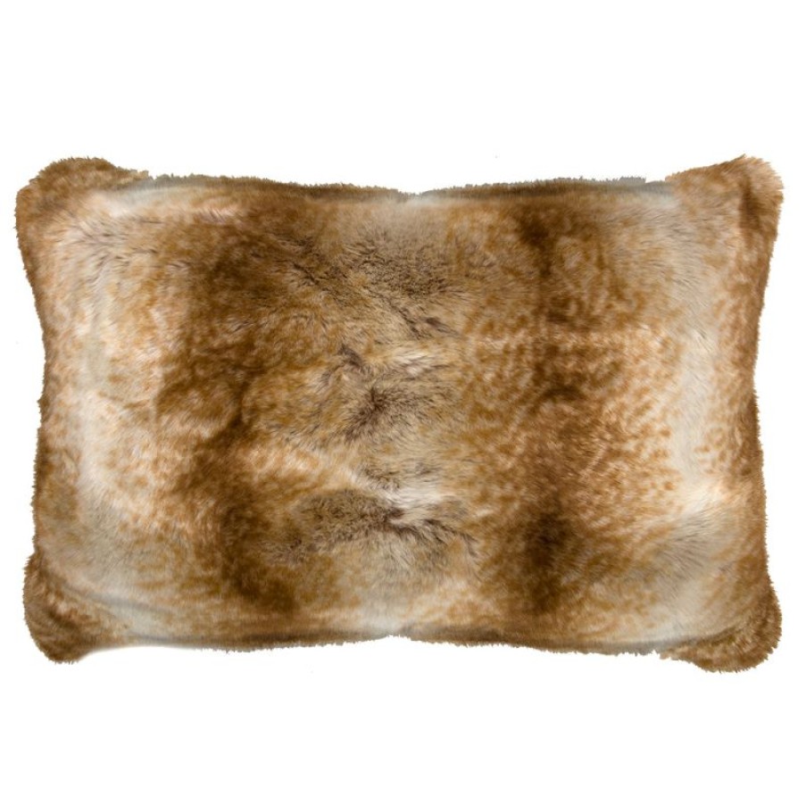 Furnishings * | Evelyne Prelonge Faux Fur Cushion Latte 40X60Cm Simple Drawing