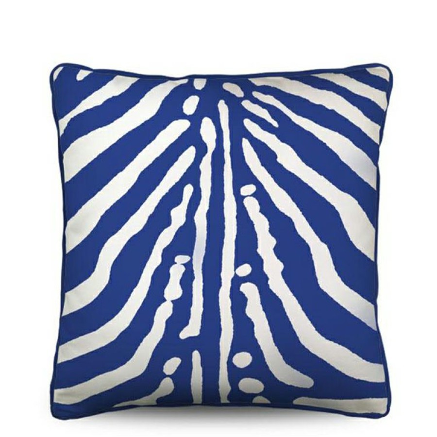 Furnishings * | Stuart Membery Home Zebra China Blue Cushion Excellent