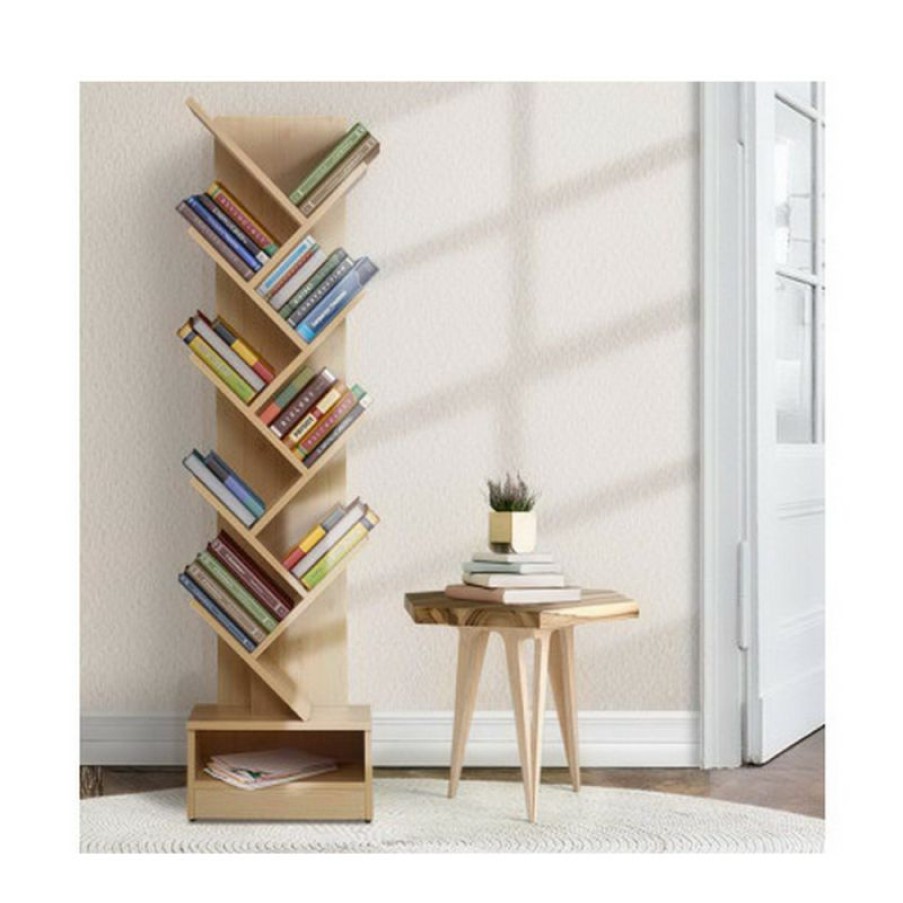 Furnishings * | Home Office Design 9-Shelf Tree Bookshelf Natural New Collections