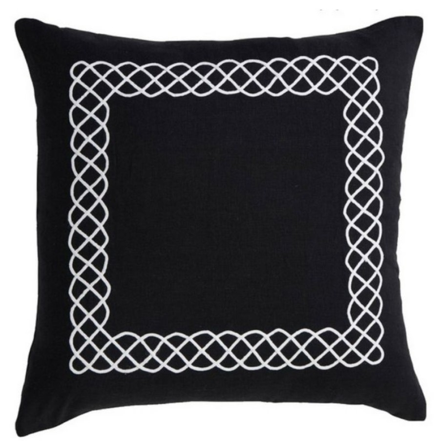 Furnishings * | Paloma Linen Entwined Black 50X50Cm Clearance