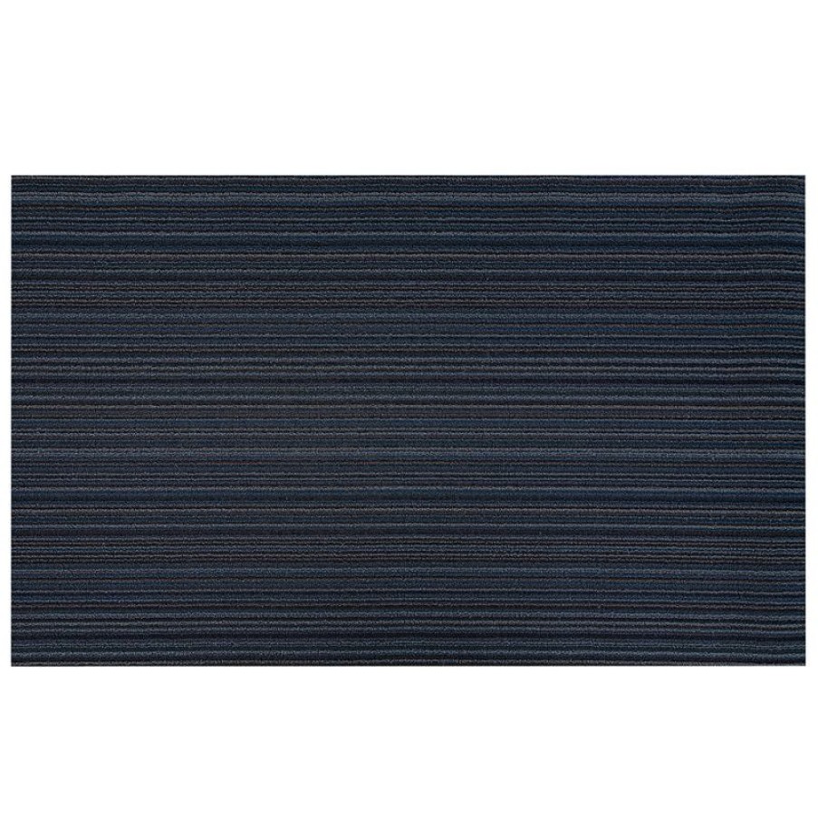 Furnishings * | Chilewich Skinny Stripe Shag Indoor/Outdoor Mat Blue At Low Price