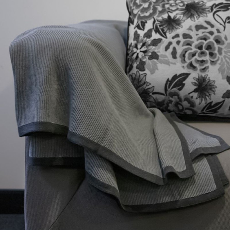 Furnishings * | Bemboka Pure Soft Combed Cotton Throw Charcoal & Grey Shop