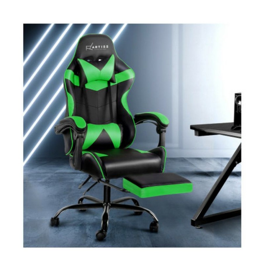 Furnishings * | Home Office Design Reclining Chair With Footrest Pu Green Affordable Price