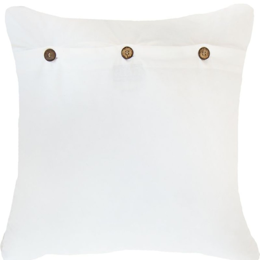 Furnishings * | Bandhini Bone Lily Pad White Cushion 55X55Cm Less Expensive