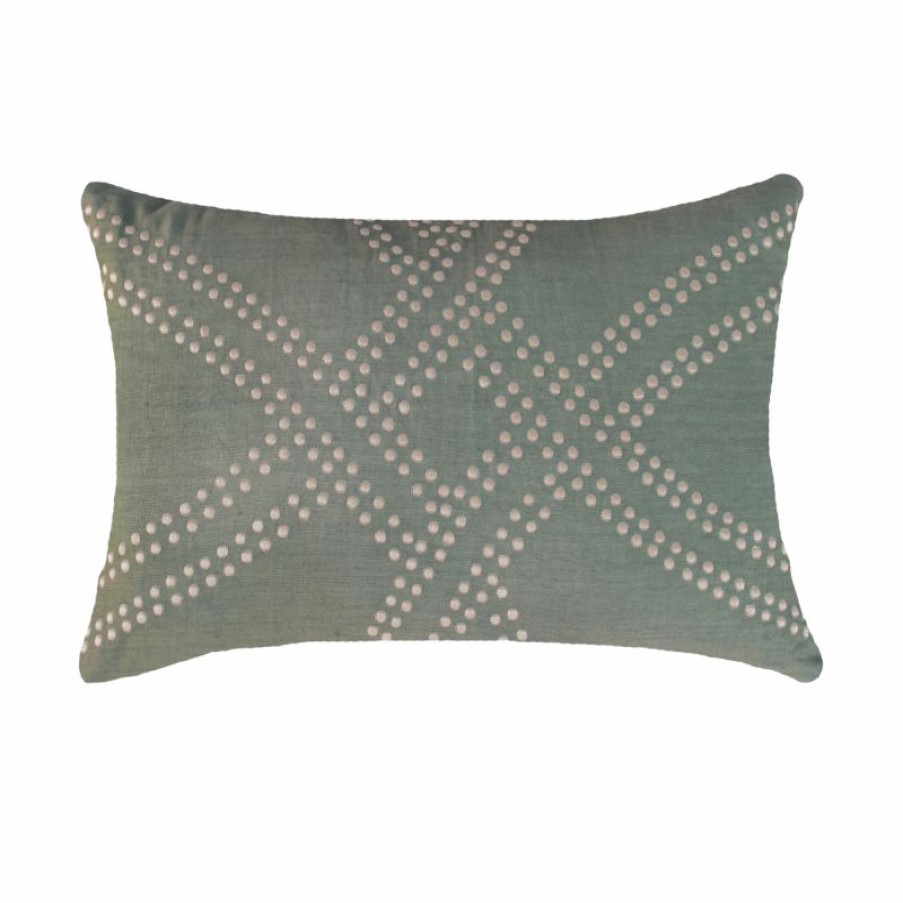 Furnishings * | Bandhini Dot Polar Sage Lumber Cushion 35X55Cm Opening Sales