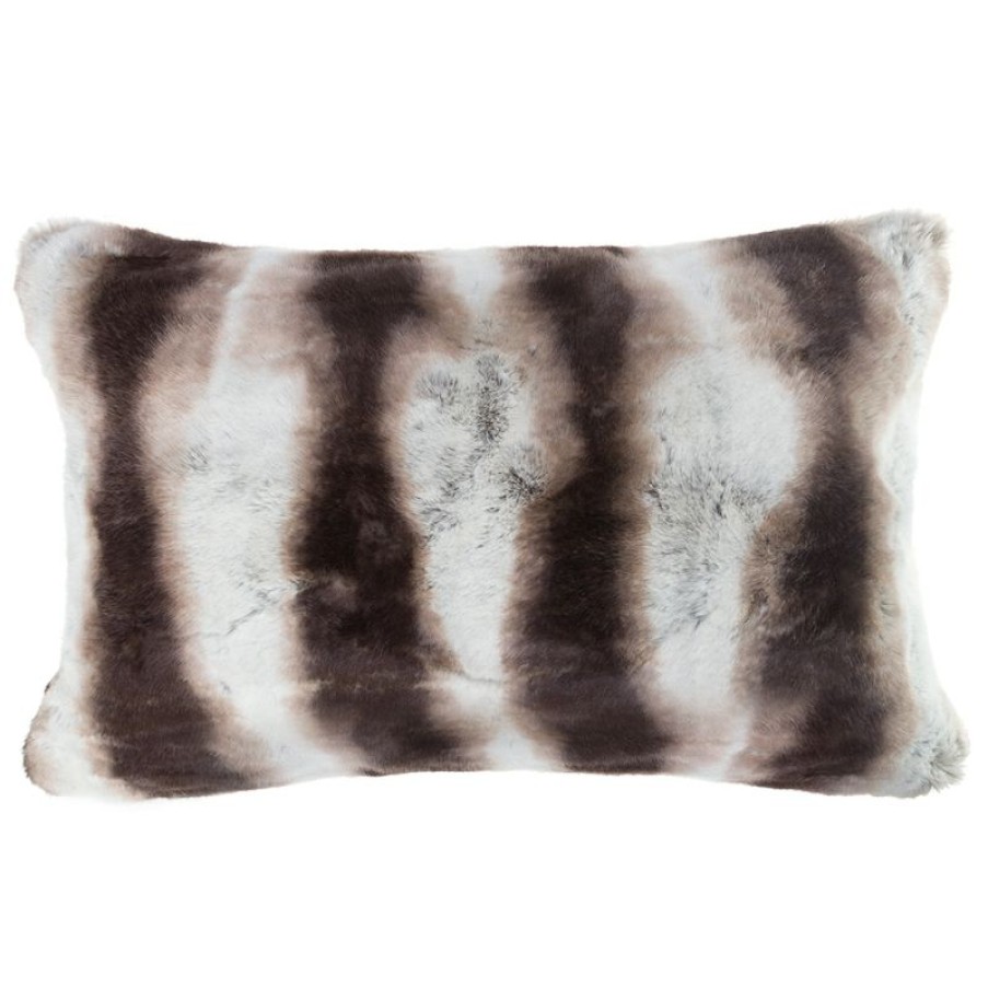 Furnishings * | Evelyne Prelonge Faux Fur Cushion Chinchilla Brown 40X60Cm Affordable Price