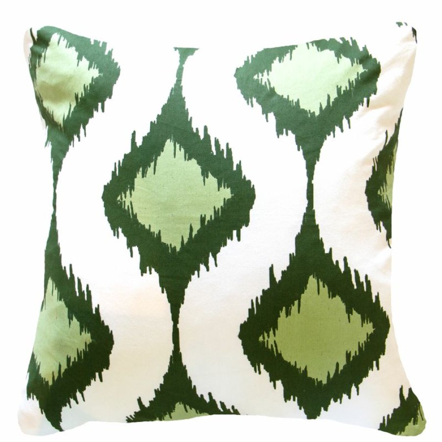 Furnishings * | Bandhini Inner Ikat Cluster Emerald Cushion 55X55Cm Clearance