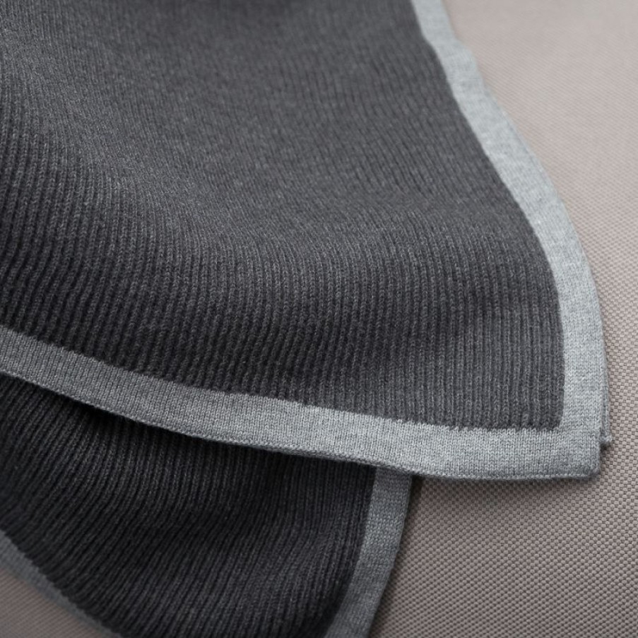 Furnishings * | Bemboka Pure Cotton Frame Throw Grey & Charcoal At Low Price