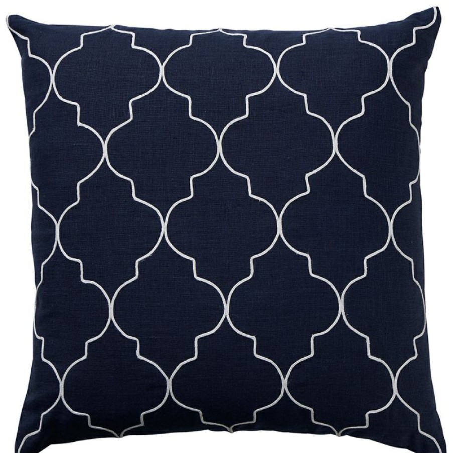 Furnishings * | Paloma Mykonos Linen Cushion Dark Navy 50X50Cm Top Selling