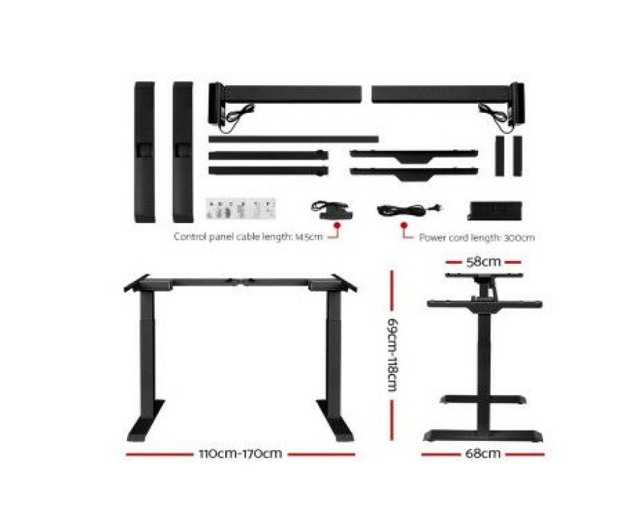 Furnishings * | Home Office Design Electric Frame Table 120Cm Dual Motor Excellent Quality