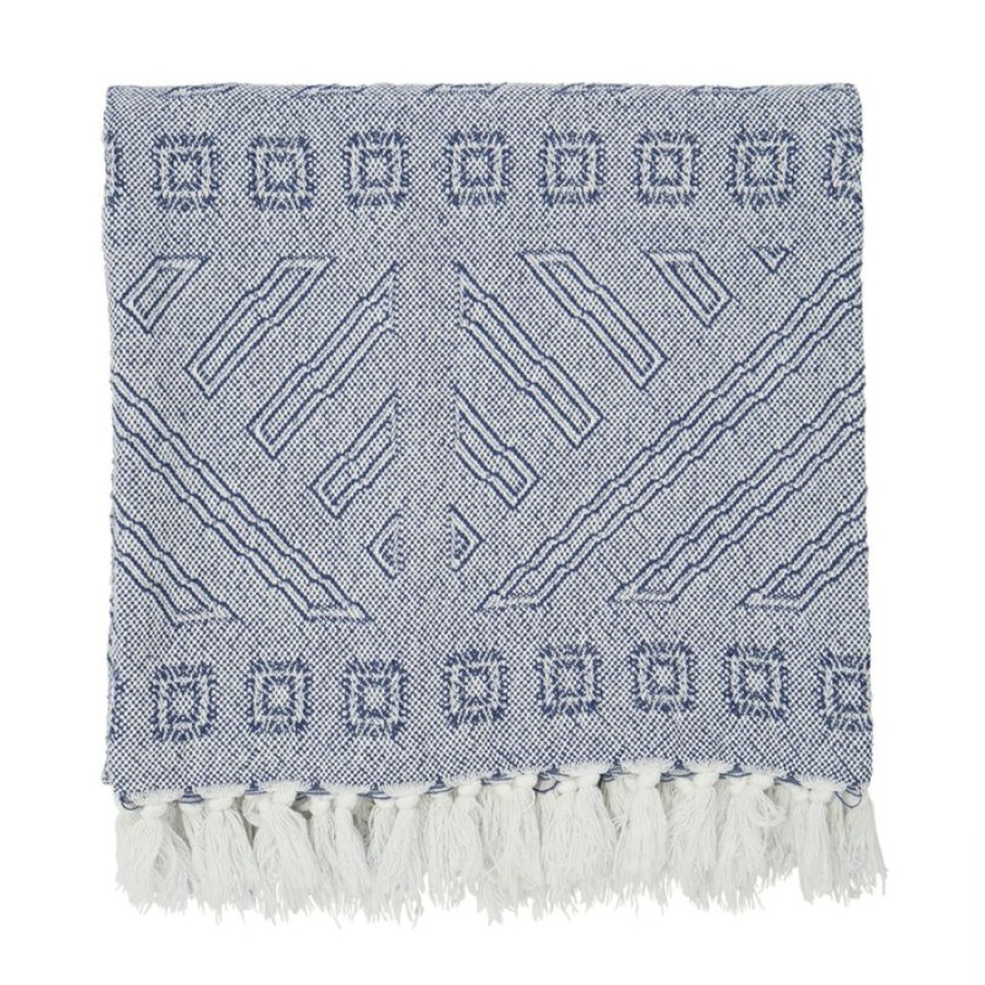 Furnishings * | Lexington Jacquard Throw Blue/White 130X170Cm New Collections