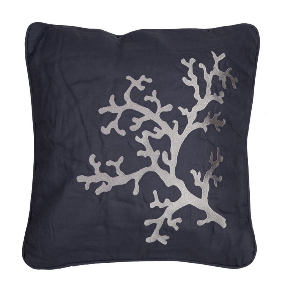 Furnishings * | Serenk Coral Cushion Navy Cheaper