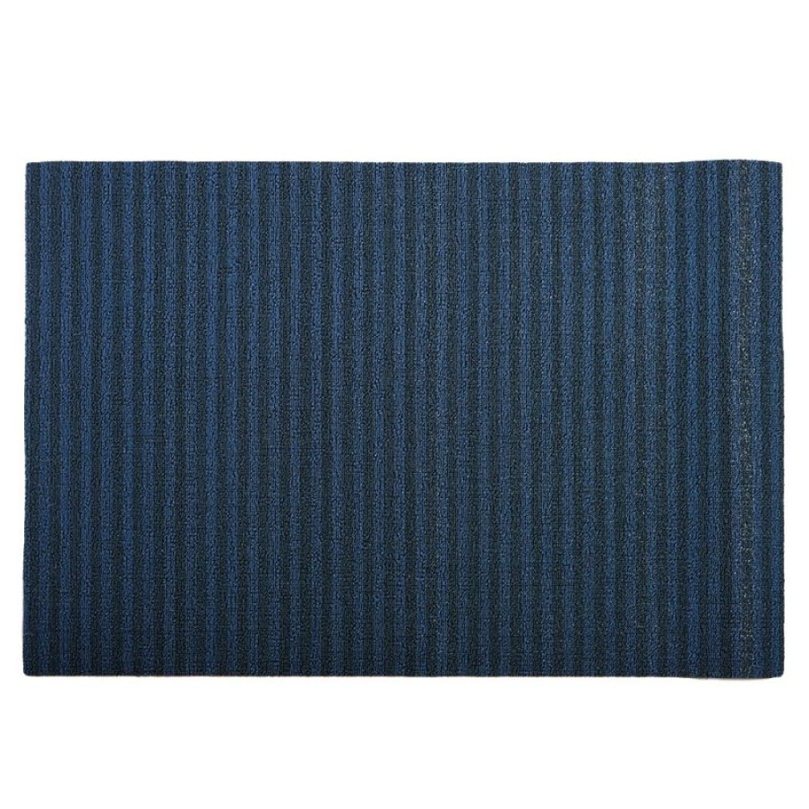 Furnishings * | Chilewich Breton Stripe Shag Indoor/Outdoor Blueberry Affordable Price