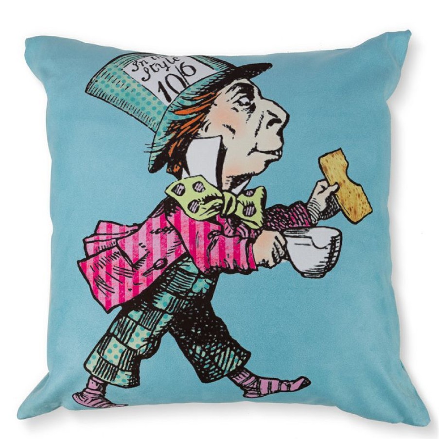 Furnishings * | Mrs Moore Alice In Wonderland Mad Hatter Cushion Online Store