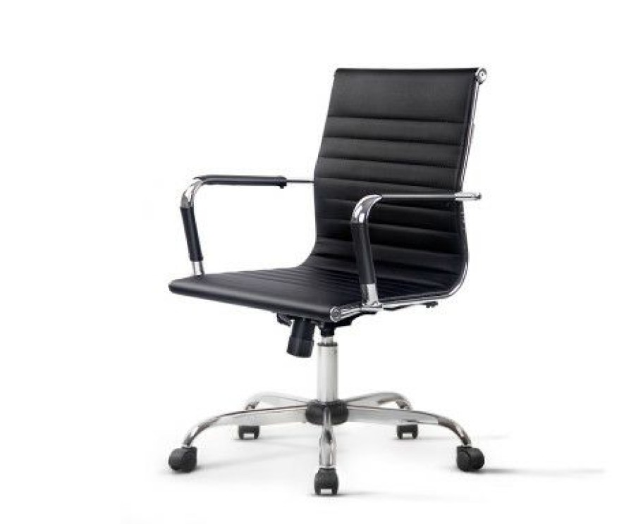 Furnishings * | Home Office Design Gaming Desk Chairblack Mid Back Clearance