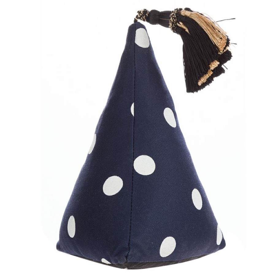 Furnishings * | Eastbourne Art Pyramid Doorstop Navy Spot Top Selling